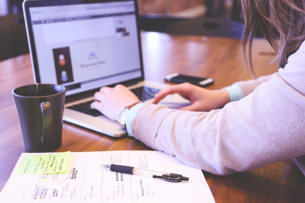 businesswoman working on laptop